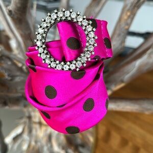 JCrew satin belt with crystal buckle